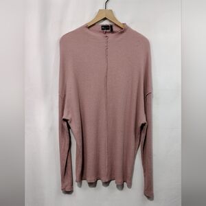 Asos Design Waffle Knit Top Womens L Pink Barbiecore Retro 90s Y2K Casual